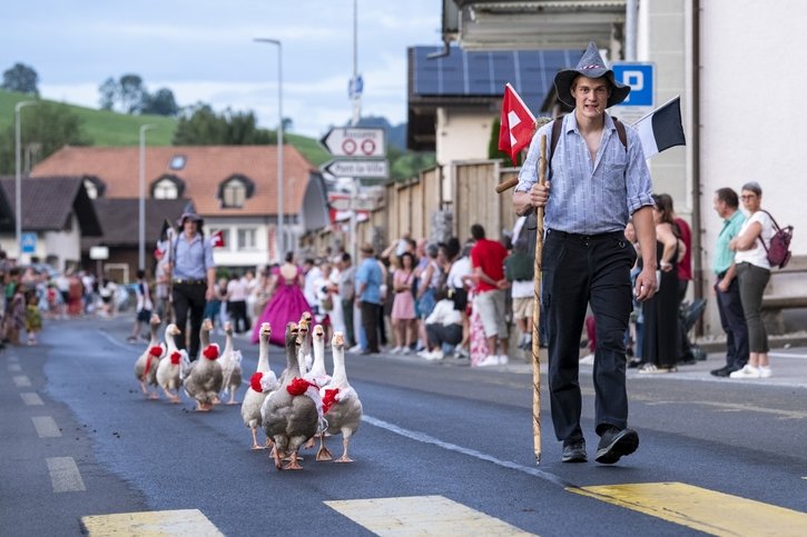 Portrait: Le Glânois Cédric Deillon parade avec ses oies