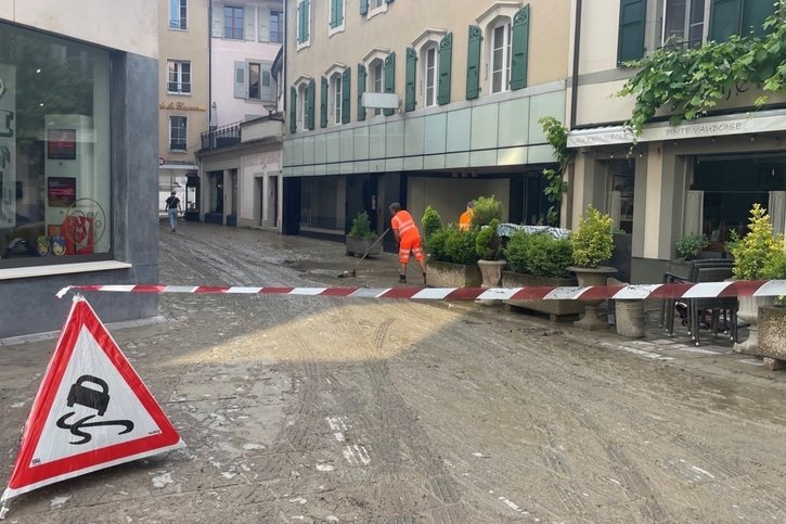 Vaud: Après un violent orage qui a touché la ville mardi soir, Morges se remet lentement