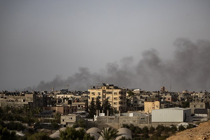La ville de Rafah, dans le sud de la bande de Gaza, n'a pas été épargnée par les frappes israéliennes (archives). © KEYSTONE/EPA/HAITHAM IMAD