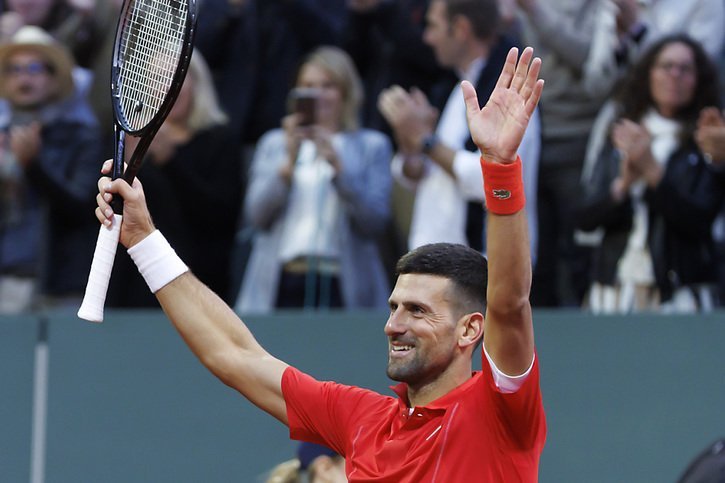 Novak Djokovic: la joie de la victoire © KEYSTONE/SALVATORE DI NOLFI