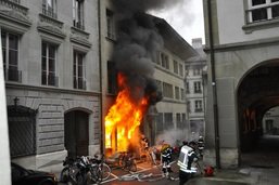 Incendie dans un bâtiment de la vieille ville de Fribourg